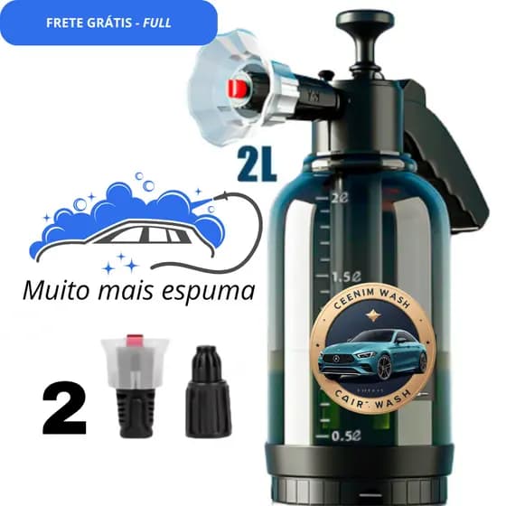 Snow Foam Manual Snowfall Borrifador De Pressão Automotivo Pulverizador 2 Litros Espuma Shampoozeira