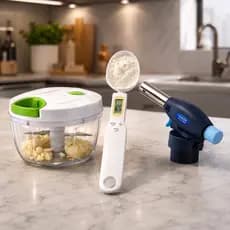 Kit Cozinha Completa Processador Manual 500ml Balança Digital Colher Maçarico Chef