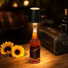 Mini Luminária LED Touch Recarregável USB 3 Cores Mesa Leitura Estudo Quarto Cabeceira Preta Abajur