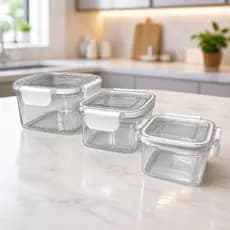 Kit 3 Potes Herméticos 60ml 160ml 380ml Porta Alimentos Temperos Geladeira Cozinha Organização