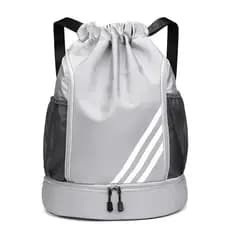 Mochila Leve Para Academia Com Cordão E Bolso Sapatos , Bolsa Esportiva De Grande Capacidade Basquete , Futebol , Nataçã