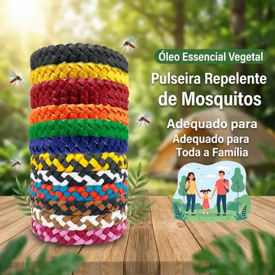 Pulseira Repelente De Mosquitos Ao Ar Livre-Pacote Com 12 Cores Multicoloridas , Tamanho Ajustável , Óleos Essenciais Pa