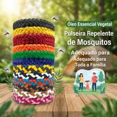 Pulseira Repelente De Mosquitos Ao Ar Livre-Pacote Com 12 Cores Multicoloridas , Tamanho Ajustável , Óleos Essenciais Pa