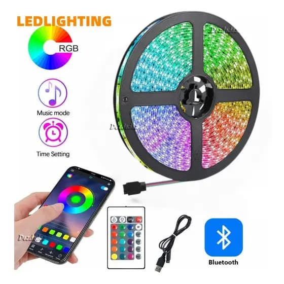 Luz De Tira LED RGB-Controle Remoto De 16 Cores Alimentado Por USB 5050 Para Decoração DIY Interna