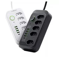 Extensão Elétrica com USB e Type-C 2m Bivolt 110V/220V 2500W Filtro de Linha com Proteção