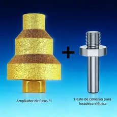 Broca Diamantada Chanfro/Alargamento 20-35-50mm Rosca M10/M14 para Moedor Ângulo em Telhas, Mármore, Concreto