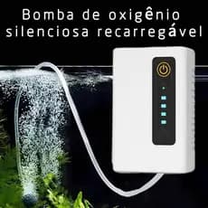 Oxigenador portátil recarregável USB-C, bomba de oxigênio compacta de emergência para aquários e tanques de peixes