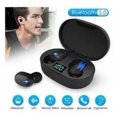 E6S Fones De Ouvido TWS Sem Fio Bluetooth 5.0 Display LED 9D Stero Fone Redução Ruído