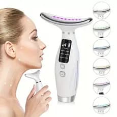 Massageador De Pele Firmeza Pescoço Led de 7 Modos Massageador Portátil Beleza para Rosto e Pescoço FLASH