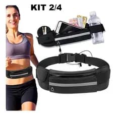 Kit2/4 Bolsa Pochete Unissex Esportiva Sem Volume Compacta Leve impermeável porta celular porta garrafa