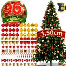 Kit Árvore Natal Completo Enfeites Decoração Decorada 120cm 150cm Kit Luxo