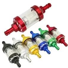 8mm CNC Liga De Alumínio Vidro Combustível Gasolina Motor Filtro Óleo Motocicleta Para Poeira Scooter 125/140/150/160cc