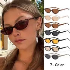 Óculos De Sol Vintage Com Armação Oval Para Mulheres E Homens , Moda Retrô , Olho De Gato Pequeno , Ao Ar Livre , À Prov