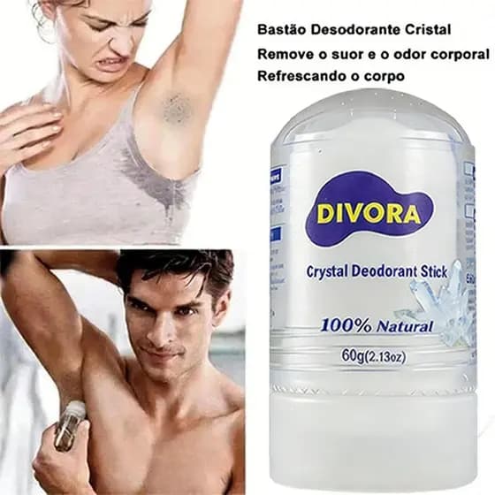 Pedra De Cristal De Sal Desodorante Natural 60g Unissex Hi Cool