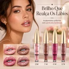 Rose Red Sparkle Pearl Lip Gloss – Brilho De Baixa Transferência Para Festas , Banquetes E Noites