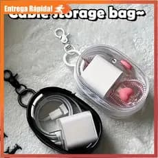 Bolsa Transparente Mini Zíper Organizadora Maquiagem Viagem Compacta Necessaire PVC Cristal com Zíper para Cos