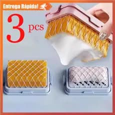 Kit com 3 Porta Sabonetes | Para Box, Cozinha e Pia de Banheiro | Com Dreno e Prateleira de Reserva | Promoção