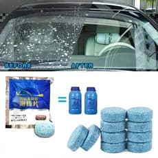 Kit 10 Pastilhas Efervescentes Limpa Para-brisa Remove Filme Óleo Manchas com Aplicação Simples