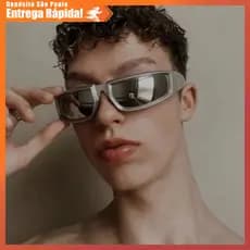 Óculos Sol Hip Hop Europeu Americano Y2K 3D Unissex UV400 Polarizado Premium Fashion Moderno Beauty