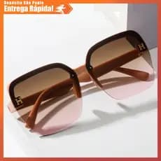 Óculos Sol Y2K INS Sem Moldura Unissex Luxo Leve Fashion Presente Anti Luz Azul Premium Vintage