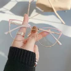 Óculos Olho Gato Metal Feminino Anti Luz Azul Estilo Claro Vintage Quadrado Presente Premium Fashion