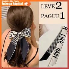 Lenço Cabelo Feminino Coreano Seda Amarrar Houndstooth Xadrez Fashion Cabelo Acessório Premium Beauty