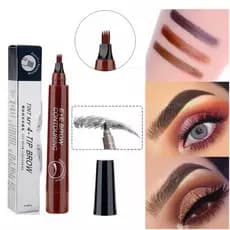 Caneta Sobrancelha Microblading 4 Cores 0,1mm - Traços Naturais, À Prova D'Água, Longa Duração Premium