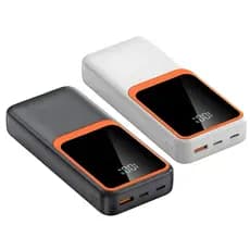 Power Bank 10000mAh com Display LED Digital, Turbo 10,5W, USB p/ Celular/Tablet, BR, Preto/Branco
