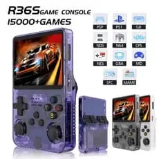 Console Portátil R36S + de 15.000 Jogos Vídeo Game 64g Linux Tela IPS 3.5 Polegadas