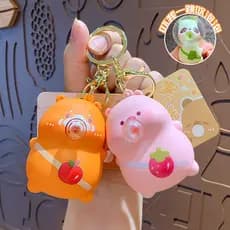 Chaveiro de Desenho Animado com Bolhas Surpresa para Alívio do Estresse, Pingente para Mochila, Ornamento para Chave de