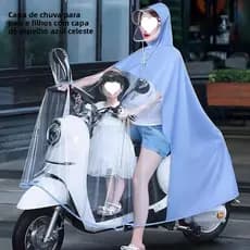 Capa de chuva para motocicleta, veículo elétrico, aba dupla transparente, Poncho Extra espesso, à prova de chuva