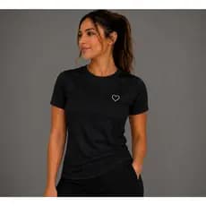 Camiseta Feminina Básica Minimalista Coração  – Academia, Caminhada e Casual | P ao GG