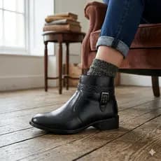 Bota de Couro clássica preta com Conforto e Autenticidade