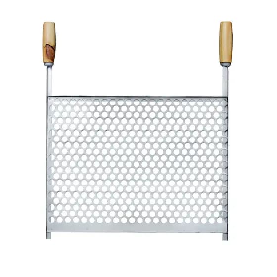 Grelha Para Churrasco Tela Moeda de Aço Com Cabo Para Churrasqueira