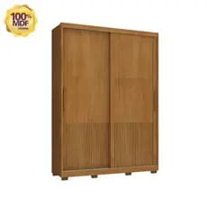 Guarda Roupa Milão 2 Portas de Correr 235x170 cm 100% MDF Nature Alta Qualidade Casamia