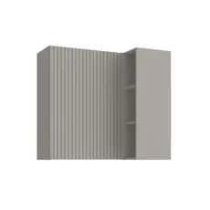 Armário Aéreo de Canto Reto 120x83 Cm Valência Cinza Claro 100% MDF Casamia