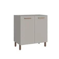 Balcão de Cozinha 2 Portas 87x80 Cm Valência Cinza Claro 100% MDF Casamia