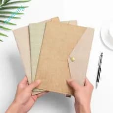 Envelopes de Arquivo em Lona Imitação Linho A4/A5, Pastas de Papelaria para Escola e Casa
