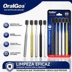Oralgos Escova Dental Premium, 5 Unidades, Cerdas Macias - Presente Familiar