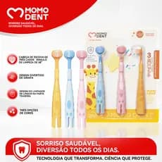 MOMODENT Escova dentes para crianças , 3 cores, cabeça de escova tripla, pêlo de escova ultra macio