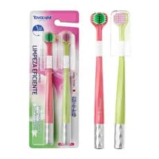 ToyaDent Kit Escova Dental Colorida  - Cerdas 0.15mm & Limpeza 3D
