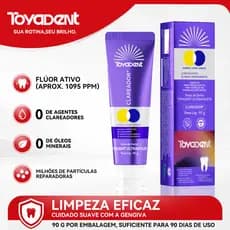 Creme Dental Toyadent Ultravioleta Sabor Maracujá & Bergamota Efeito Óptico de Cor Com Flúor 90g