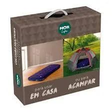 Colchão Inflável Solteiro MOR para Camping e Uso em Casa - COM FOLE – Portátil e Confortável