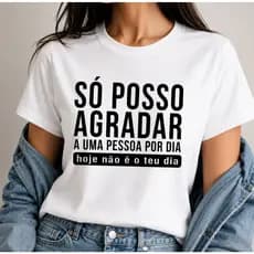 Camiseta Feminina Premium Algodão Frase Criativa Estilo Moderno Moda Casual P ao GG
