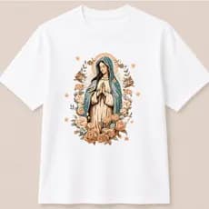 Blusa Católica Nossa Senhora Guadalupe Camiseta Cristã Masculina Feminina 100% Algodão P ao GG
