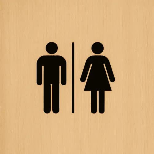 Placa de Sinalização Banheiro em Acrílico - Feminino Masculino PCD