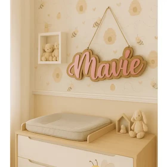 Enfeite Porta Maternidade Porta Quarto com nome do Bebê - Decoração Nascimento