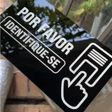 Placa Sinalização Identifique-se para Interfone em Acrílico - Residencial, Comercial e Recepção