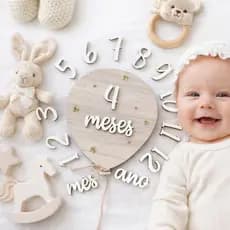 Plaquinha Mesversário Bebê Delicada em MDF para fotos e Decoração de Aniversário Mensal