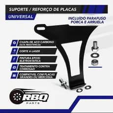 kit Suporte Placa Mercosul Universal + Parafusos de fixação, REFORÇADO